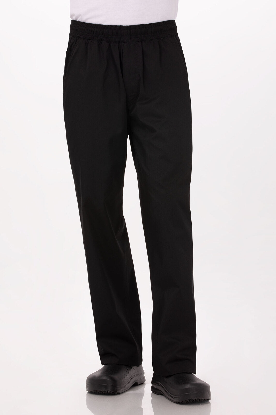 V107-BBLW-L-217352-00 Lightweight Black L Baggy Pants by Chef Works - Image 1