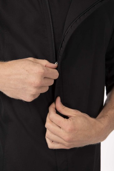 V107-BCLZ008-BLK-XL-217637-02 Hartford Men's Black Zipper XL Chef Jacket by Chef Works - Image 3