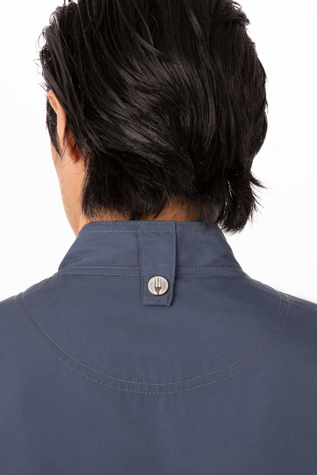 V107-BCLZ008-BLU-XL-217666-03 Hartford Men's Blue Zipper XL Chef Jacket by Chef Works - Image 4