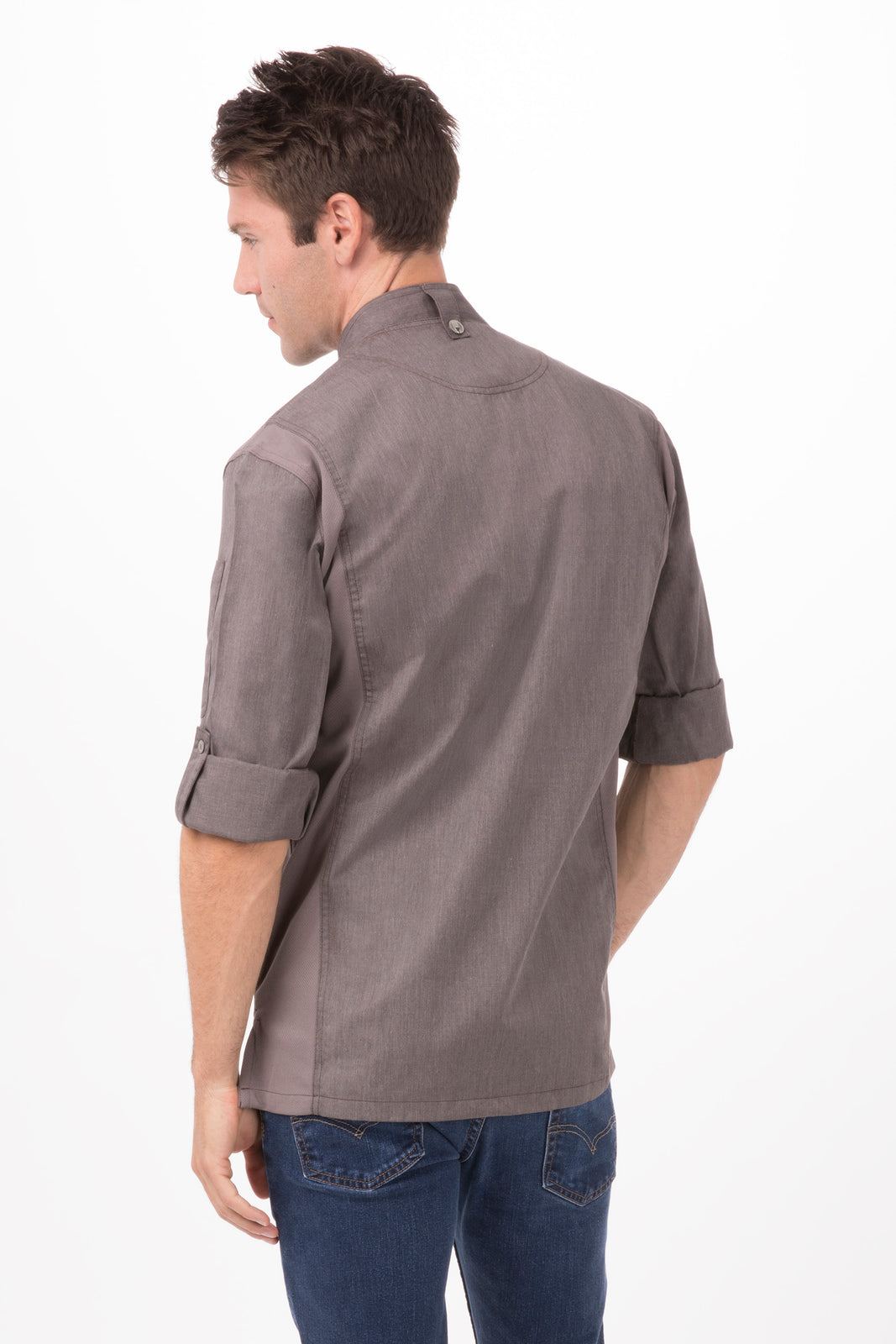 V107-BCLZ008-GPG-XL-217647-01 Hartford Men's Graphite Grey Zipper XL Chef Jacket by Chef Works - Image 2