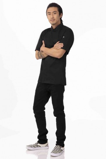 V107-BCSZ009-BLK-M-217545-01 Springfield Men's Black Zipper M Chef Jacket by Chef Works - Image 2