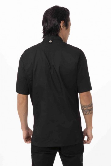 V107-BCSZ009-BLK-XXL-217551-03 Springfield Men's Black Zipper XXL Chef Jacket by Chef Works - Image 4