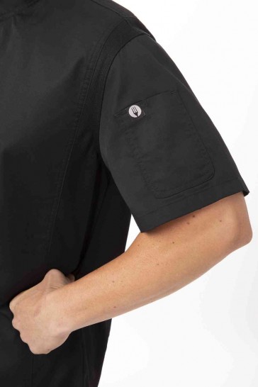 V107-BCSZ009-BLK-XXL-217551-04 Springfield Men's Black Zipper XXL Chef Jacket by Chef Works - Image 5