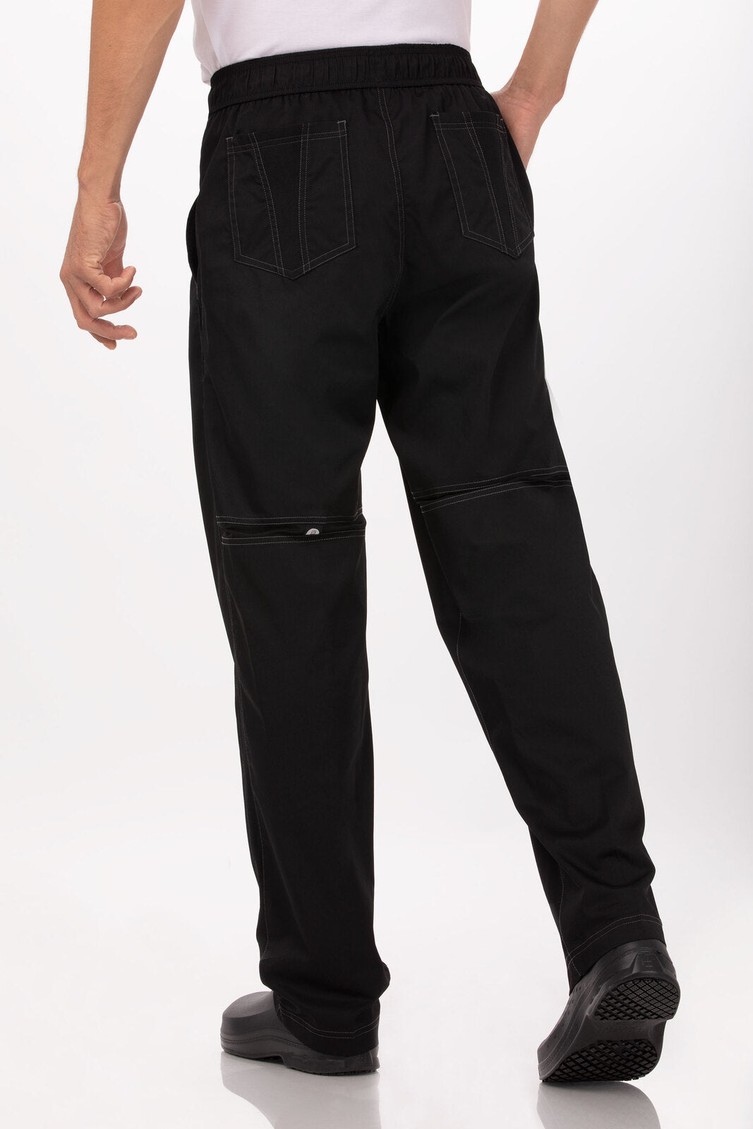 V107-CVBP-M-217337-01 Cool Vent Men's Baggy Black M Chef Pants by Chef Works - Image 2