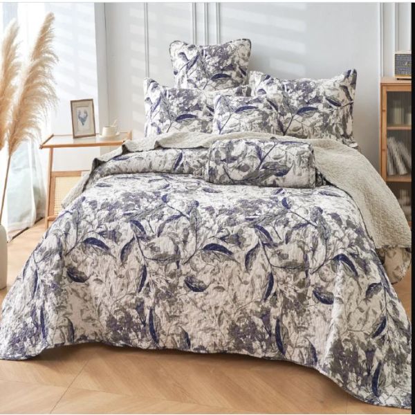 V107-KD1250SK-197583-00 Forest Dreams 100% Cotton Quilted 3 pcs Bedspread Coverlet Set Super King - Image 1