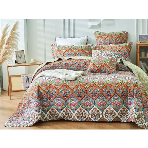 V107-KD3600SK-197595-00 Royal Manor 100% Cotton Quilted 3 pcs Bedspread Coverlet Set Super King - Image 1