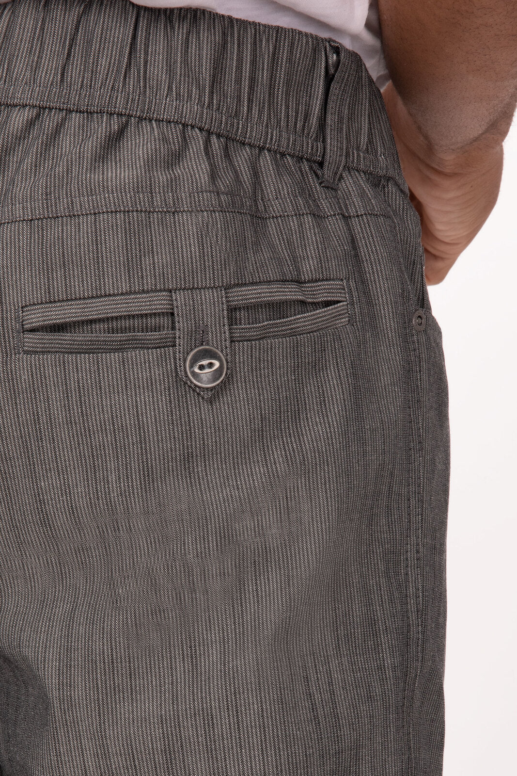 V107-PBE01-BWS-S-217313-04 Jogger 257 Black/White Stripe S Men's Chef Pants by Chef Works - Image 5