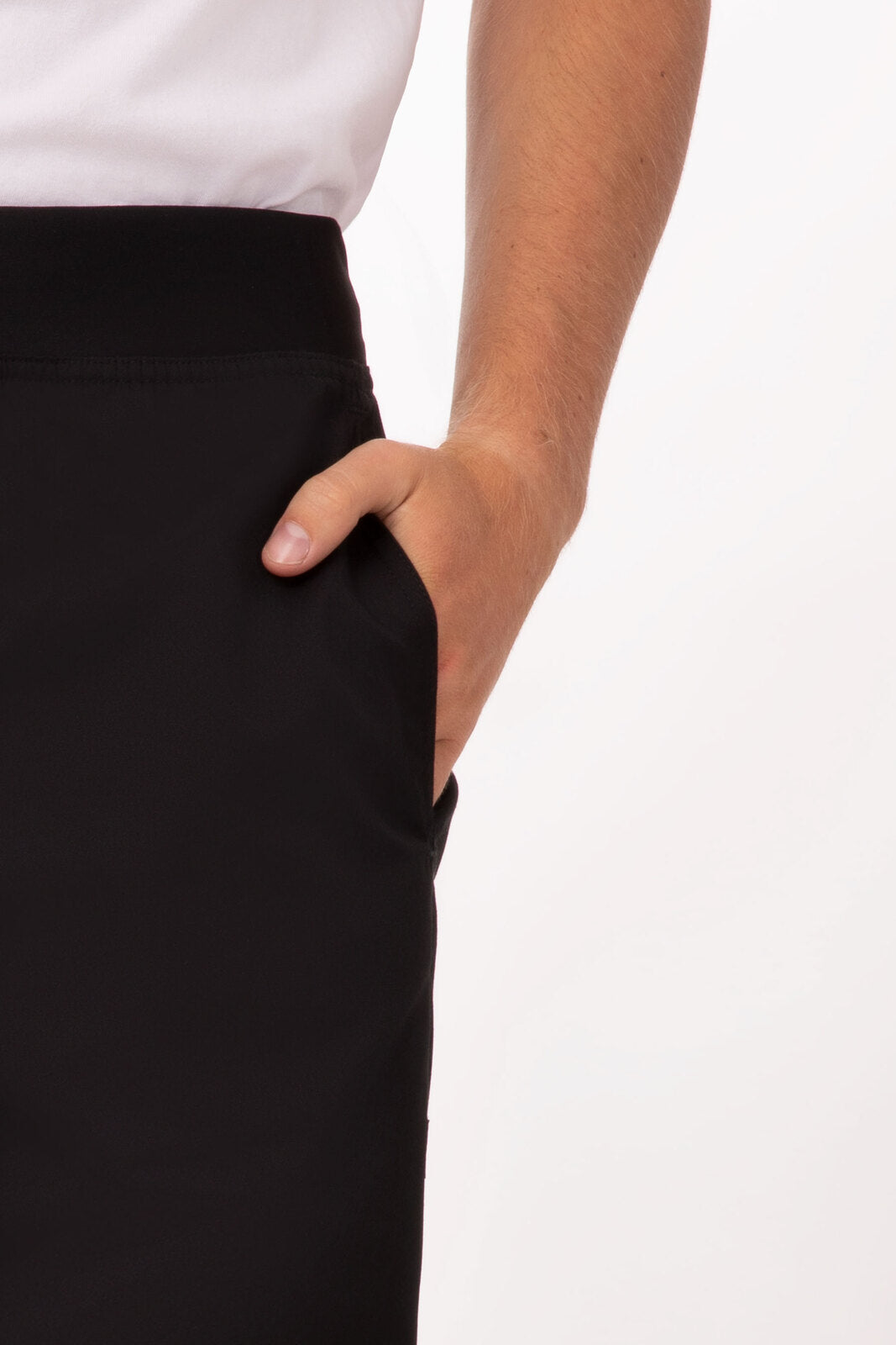 V107-PBN01-BLK-XXL-217283-02 Lightweight Black XXL Slim Men's Chef Pants by Chef Works - Image 3