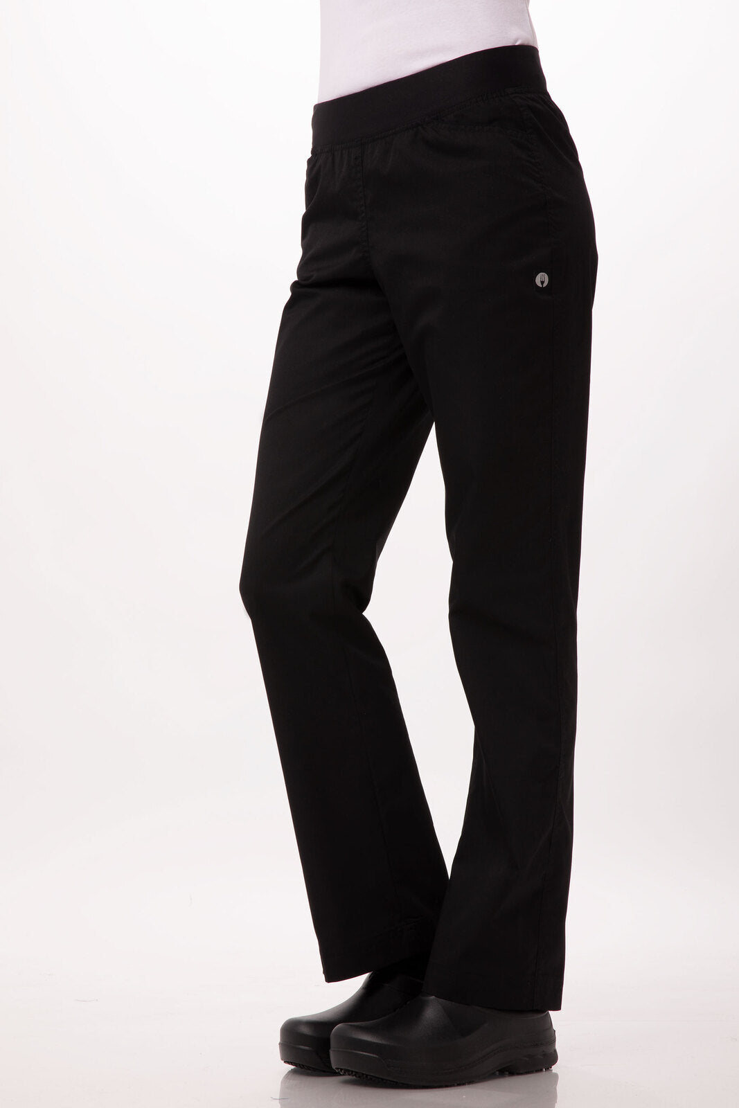 V107-PBN01W-BLK-M-217295-00 Lightweight Black M Slim Women's Chef Pants by Chef Works - Image 1
