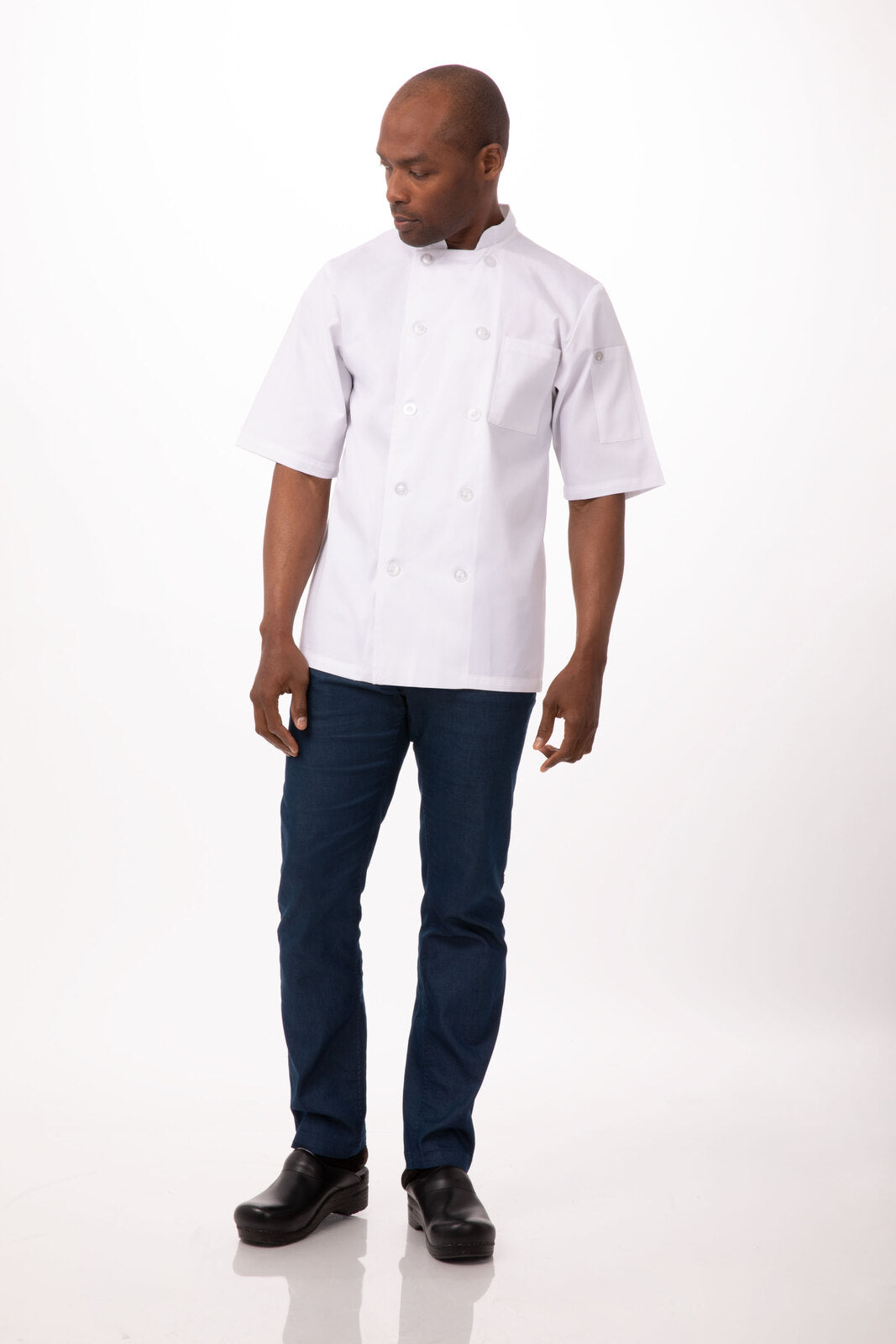 V107-PCSS-XL-217840-02 Volnay Men's White XL Chef Jacket by Chef Works - Image 3