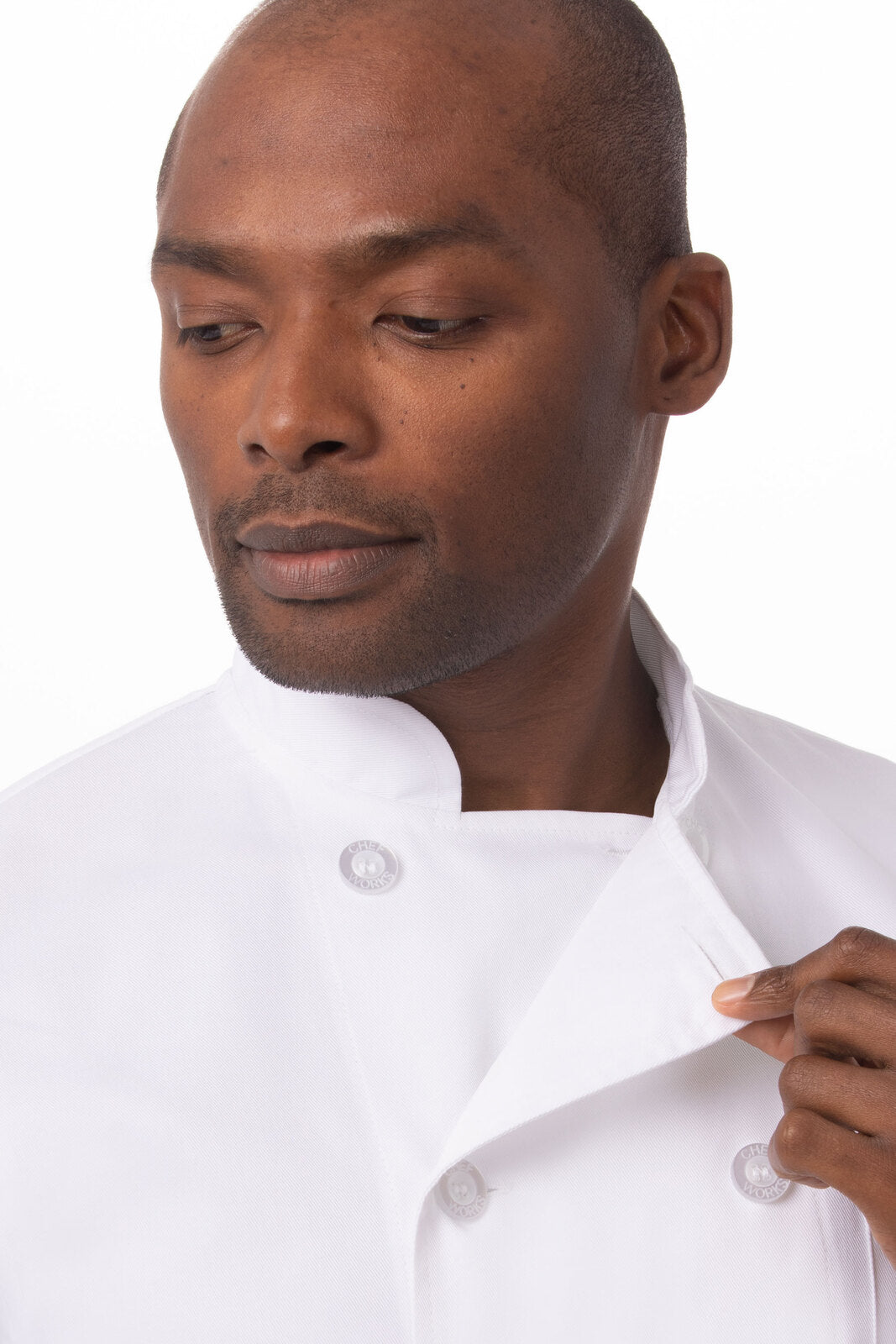 V107-PCSS-XL-217840-03 Volnay Men's White XL Chef Jacket by Chef Works - Image 4