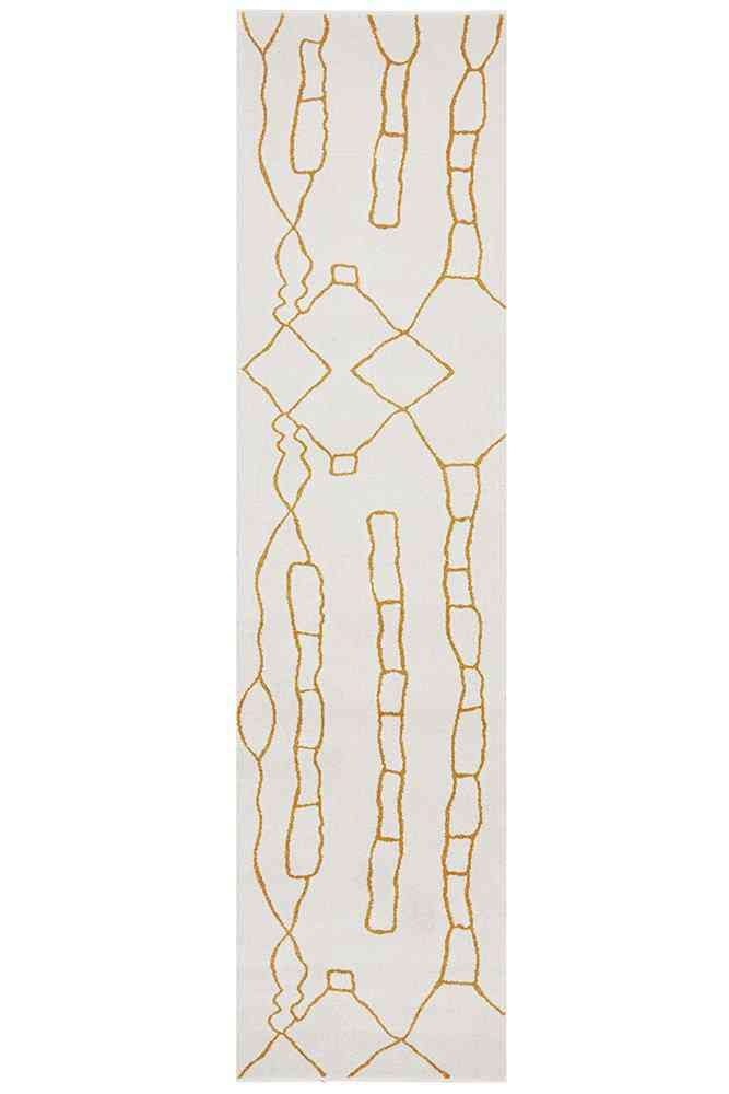 V107-PDS-AMY-GOLD-300X80-217300-00 Paradise Runner Amy Gold by Rug Culture - 300X80CM - RUNNER - Image 1