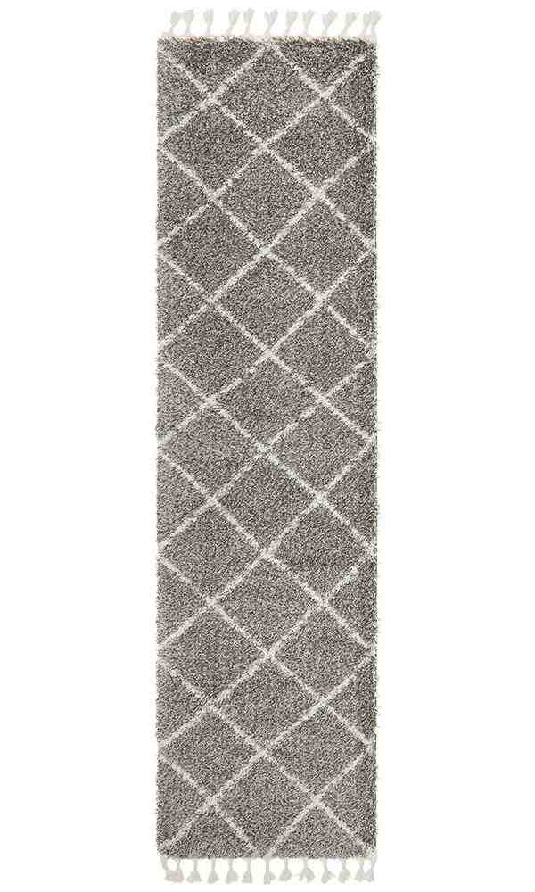V107-SAF-22-GRY-300X80-207603-00 Saffron 22 Grey Runner by Rug Culture - 300X80CM - RUNNER - Image 1