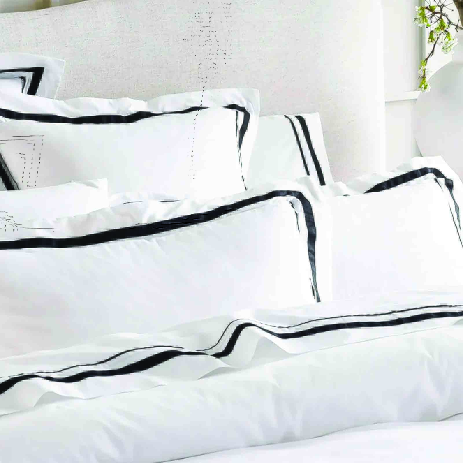 328425_1 Cloud 1000 TC Egyptian Cotton White Charcoal European Pillowcase by Renee Taylor - Image 2