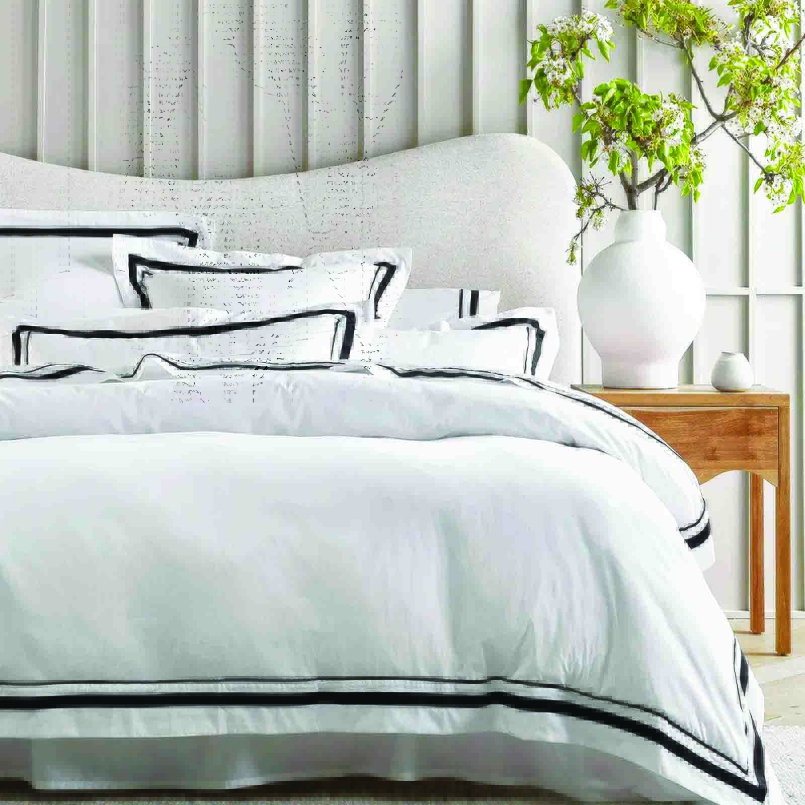 328425_4 copy Cloud 1000 TC Egyptian Cotton White Charcoal European Pillowcase by Renee Taylor - Image 5
