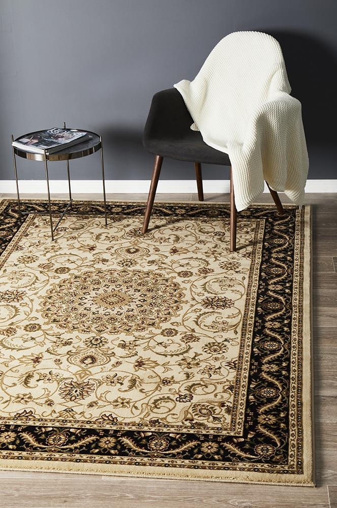 V107-SYD-9-IB-400X300-207435-00 Sydney 9 Ivory Black Rug by Rug Culture - 400X300CM - RECTANGLE - Image 1