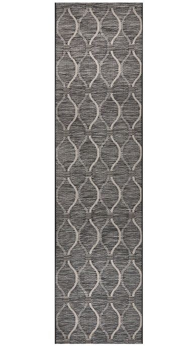 V107-TER-5501-BLK-300X80-207299-00 Terrace 5501 Black Runner by Rug Culture-400X80CM - RUNNER - Image 1