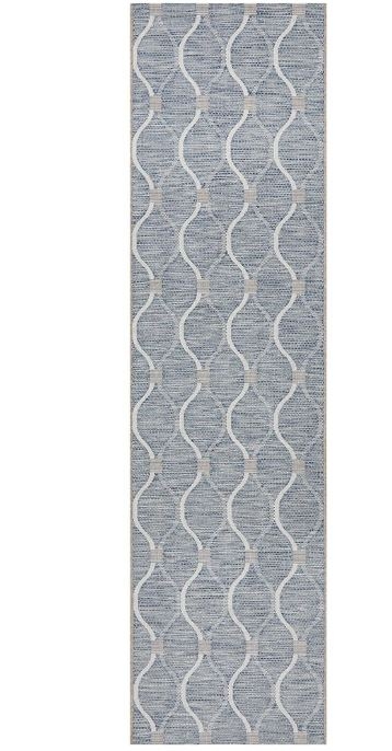 V107-TER-5501-BLU-300X80-207305-00 Terrace 5501 Blue Runner by Rug Culture-300X80CM - RUNNER - Image 1
