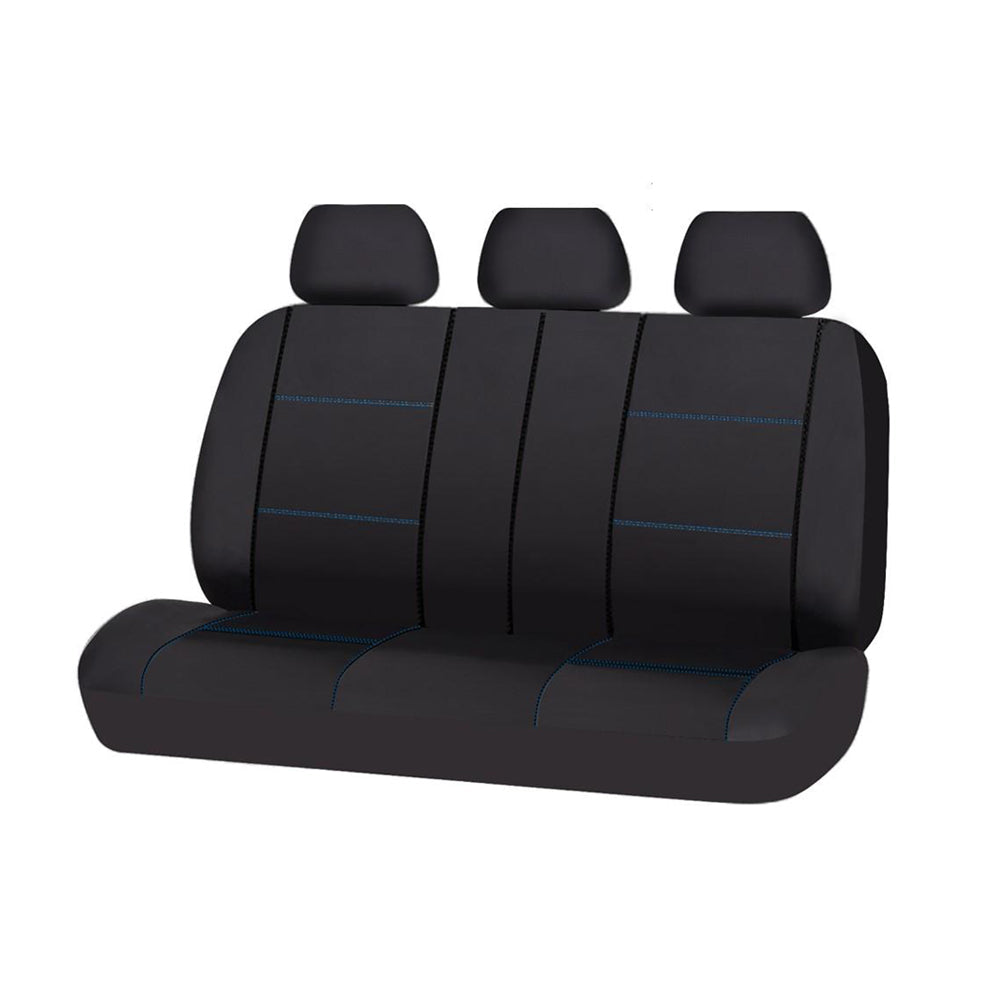 V121-LAV0608S03_LAV0608S03_7eb0103c-00e8-448d-8523-d138569b3ddc Universal Lavish Rear Seat Cover Size 06/08S | Black/Blue Stitching - Image 1
