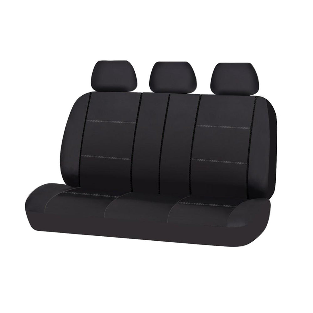 V121-LAV0608S19_LAV0608S19_631bae95-a9c3-447e-8745-032038e7b13e Universal Lavish Rear Seat Cover Size 06/08S | Black/White Stitching - Image 1