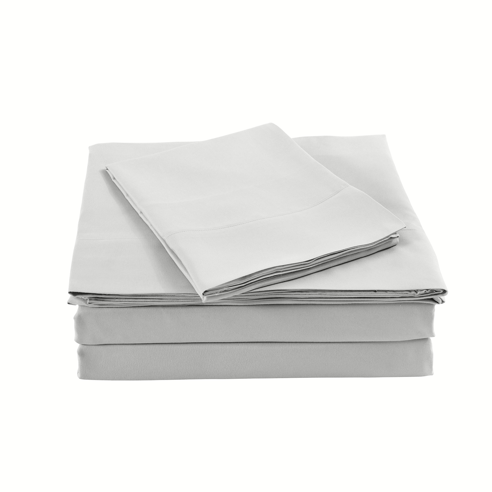 V160-10002294_V160-10002294-03_1 Royal Comfort Bamboo Blended Sheet & Pillowcases Set 1000TC Ultra Soft Bedding - King - Light Grey - Image 1