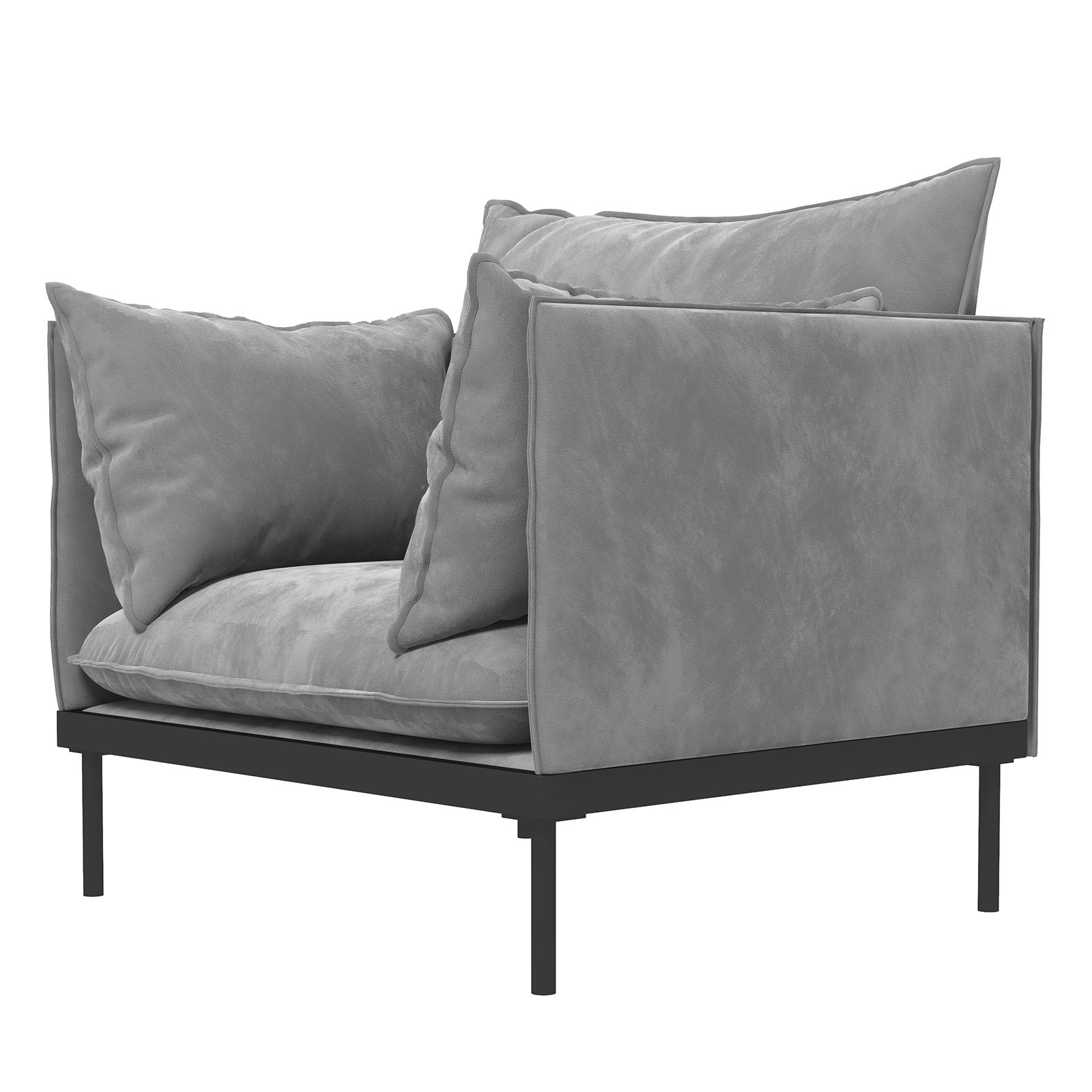 V160-10003625-65473-14 Casa Decor Camilla Luxury Upholstered 1 Seater Sofa Armchair Light Grey - Image 15