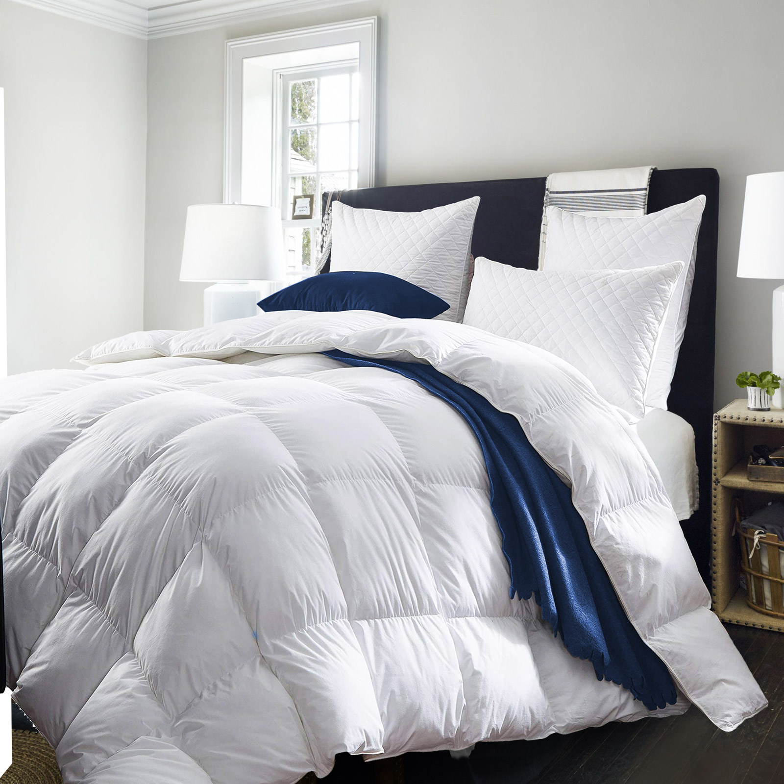 V160-201514_V160-201514-01_1 Royal Comfort Quilt 50% Duck Down 50% Duck Feather 233TC Cotton Pure Soft Duvet - Single - White - Image 1