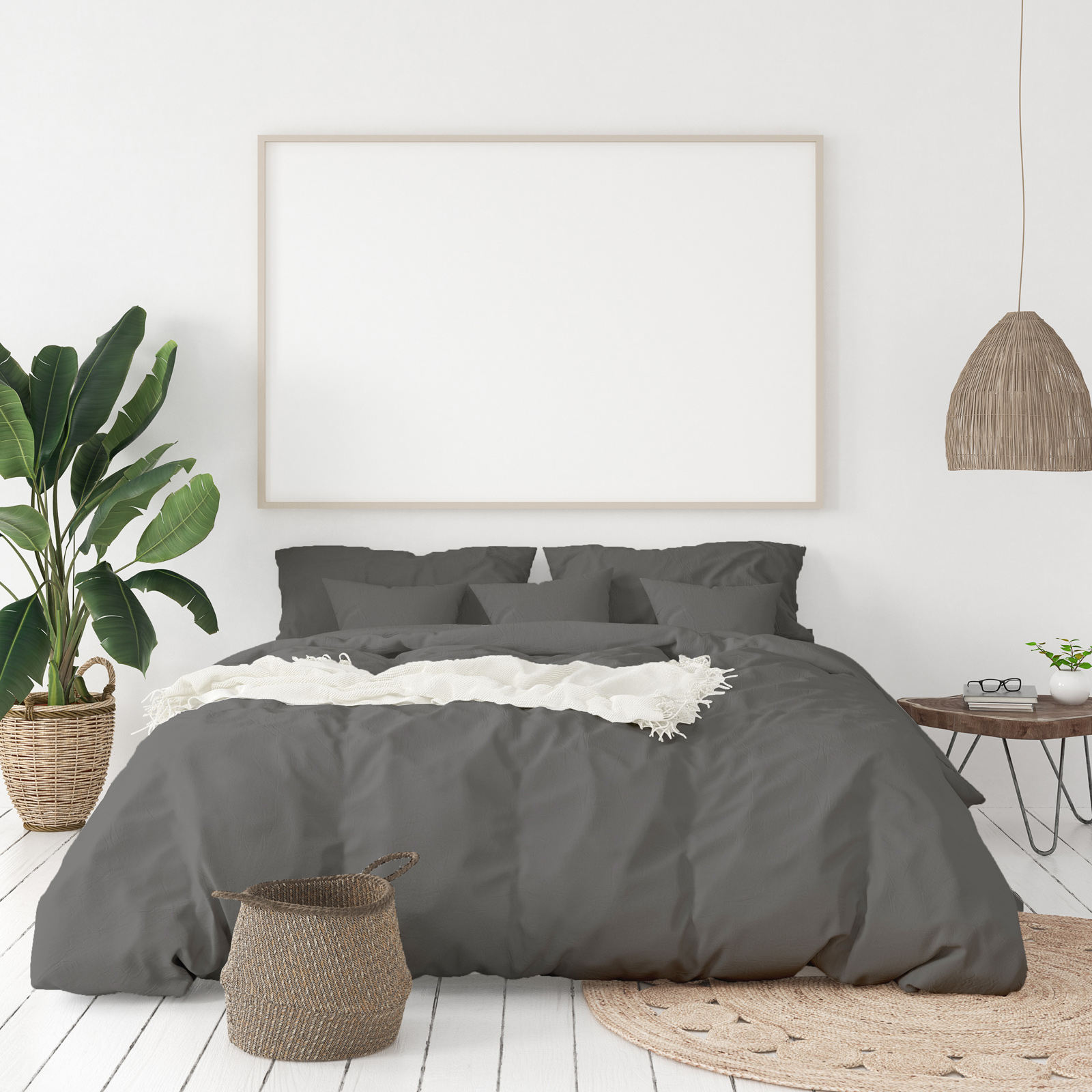 V160-204917_V160-204917-01_1 Balmain 1000 Thread Count Hotel Grade Bamboo Cotton Quilt Cover Pillowcases Set - Queen - Pewter - Image 2