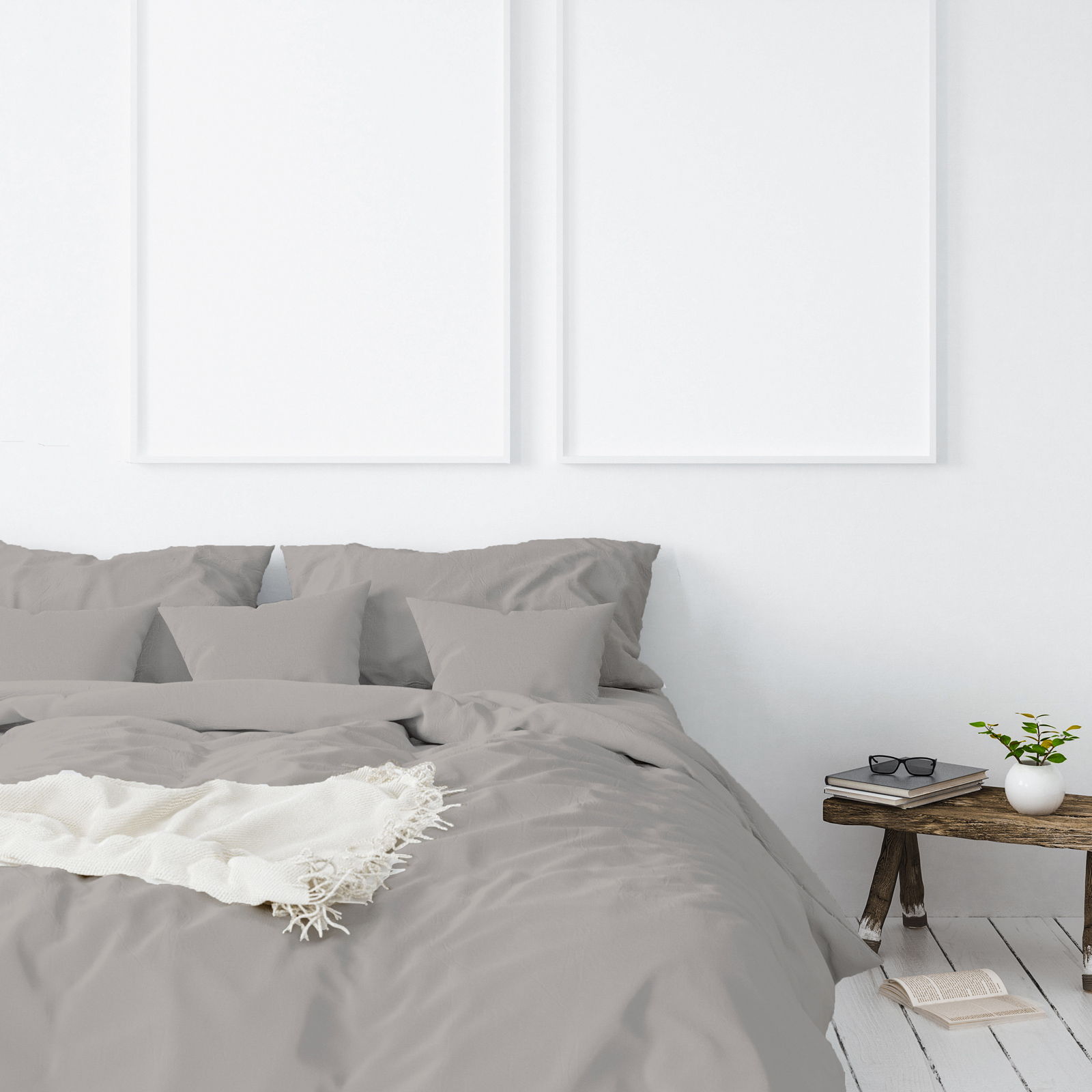 V160-204923_V160-204923-02_1 Balmain 1000 Thread Count Hotel Grade Bamboo Cotton Quilt Cover Pillowcases Set - King - Dove - Image 3