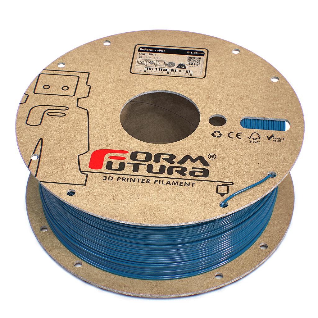 V177-175RPET-LIBL-1000_175RPET-LIBL-1000__49789_1 Glass feel recycled PETG Filament ReForm - rPET 1.75mm 1000 gram Light Blue 3D Printer Filament - Image 1