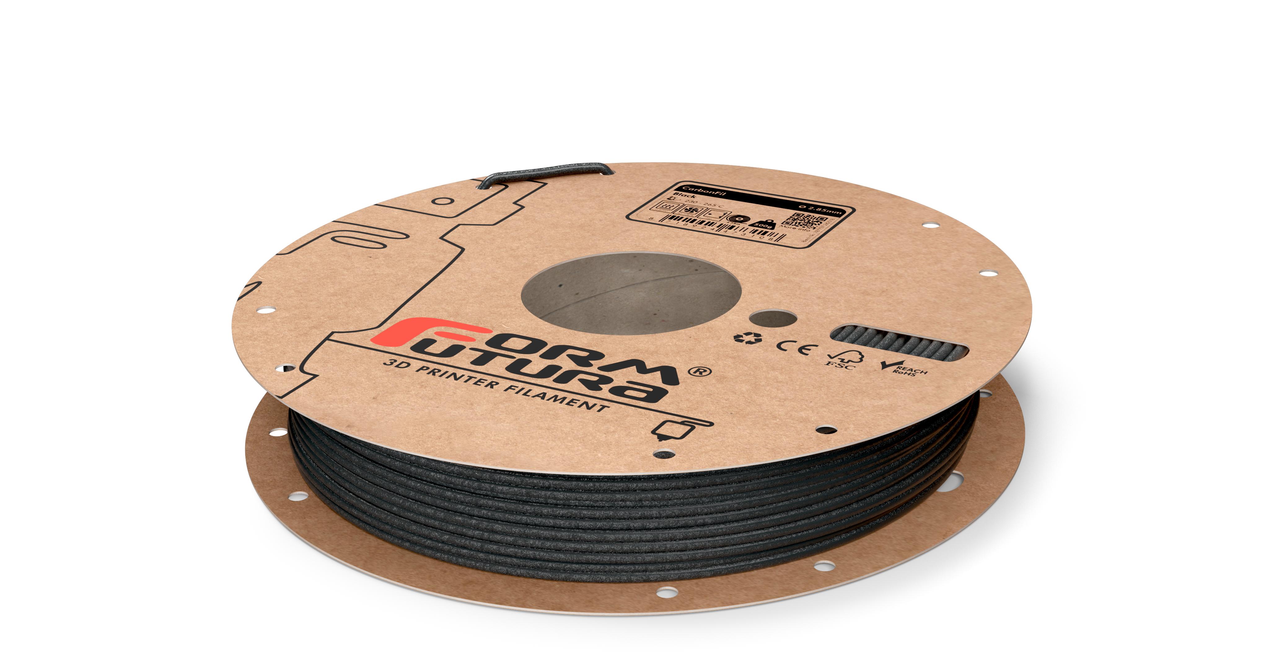 V177-285CARBFIL-BLCK-2300_8718924477380_CarbonFil-Black-285-2300g__06123_1 Carbon Fibre PETG Filament CarbonFil 2.85mm Black 2300 gram 3D Printer Filament - Image 1