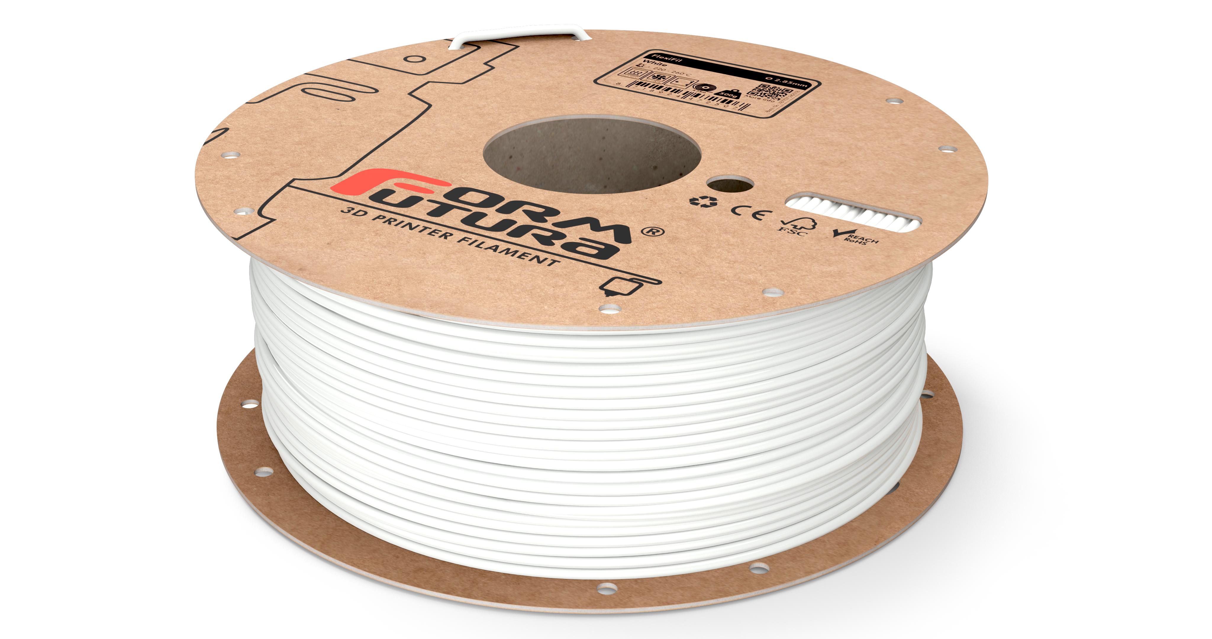 V177-285FLEX-WHITE-0500_FlexiFil-White-285-500g__44061_1 TPC Filament FlexiFil 2.85mm White 500 gram 3D Printer Filament - Image 1
