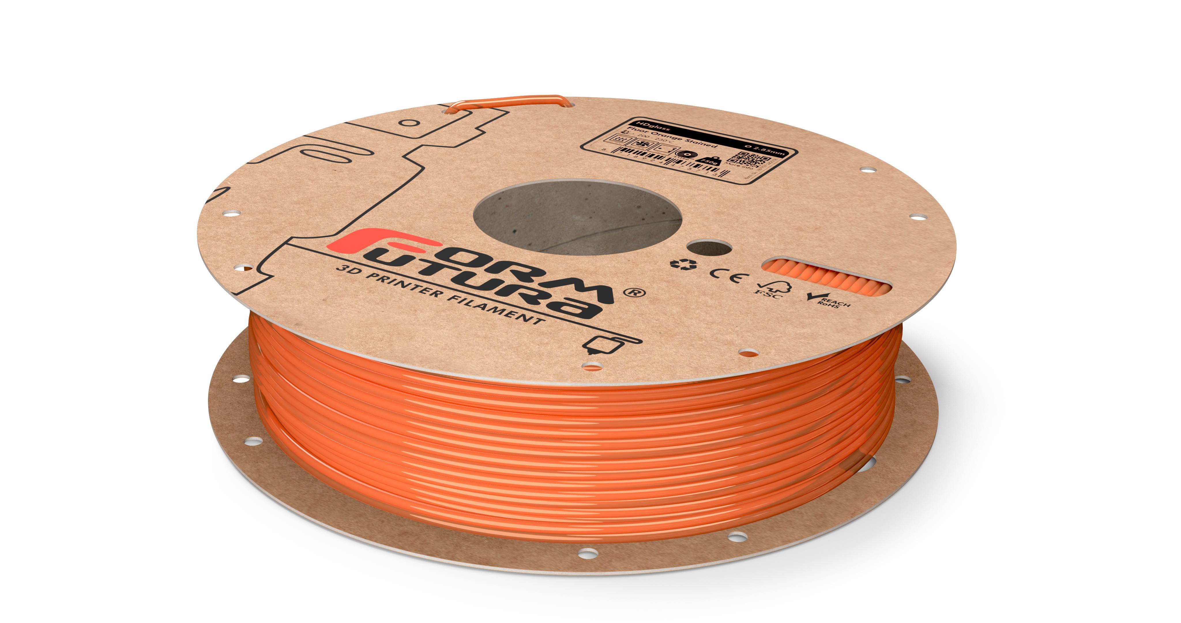 V177-285HDGLA-FLRSTA-0750_HDGlass-Fluor-Orange-Stained-285-750g__73465_1 PETG Filament HDglass 2.85mm Fluor Orange Stained 750 gram 3D Printer Filament - Image 1