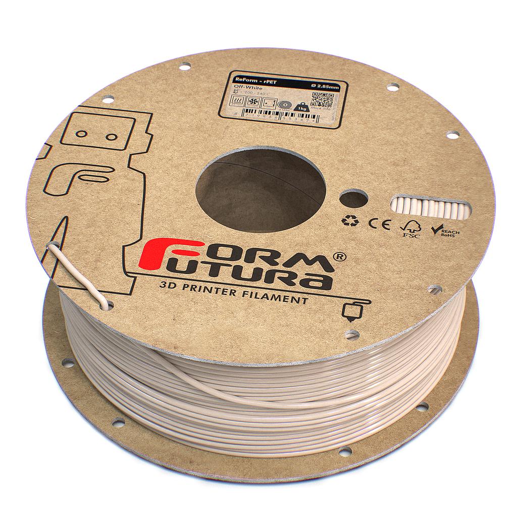 V177-285RPET-WHT-1000_rpet285__91219_1 Glass feel recycled PETG Filament ReForm - rPET 2.85mm 1000 gram White 3D Printer Filament - Image 1