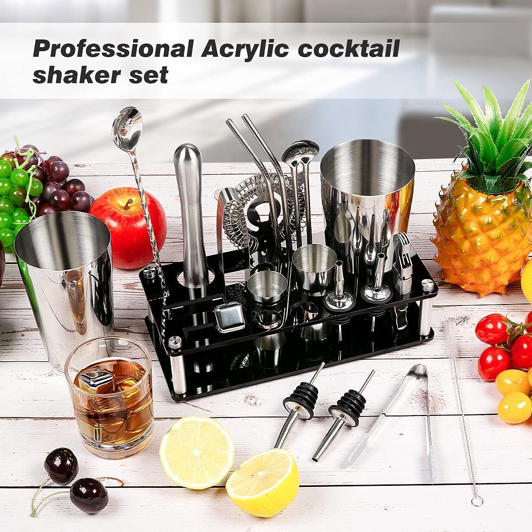V178-82467_82467_4_rHeBniYgT Cocktail Shaker Set Boston 23-Piece Stainless Steel and Professional Bar Tools for Drink Mixing - Image 4