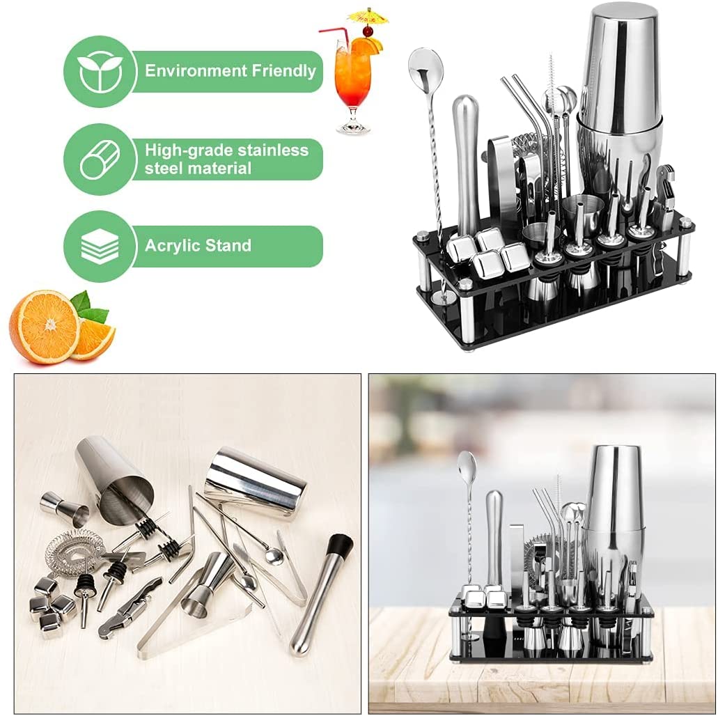 V178-82467_82467_7_CjdqfYRKi Cocktail Shaker Set Boston 23-Piece Stainless Steel and Professional Bar Tools for Drink Mixing - Image 7