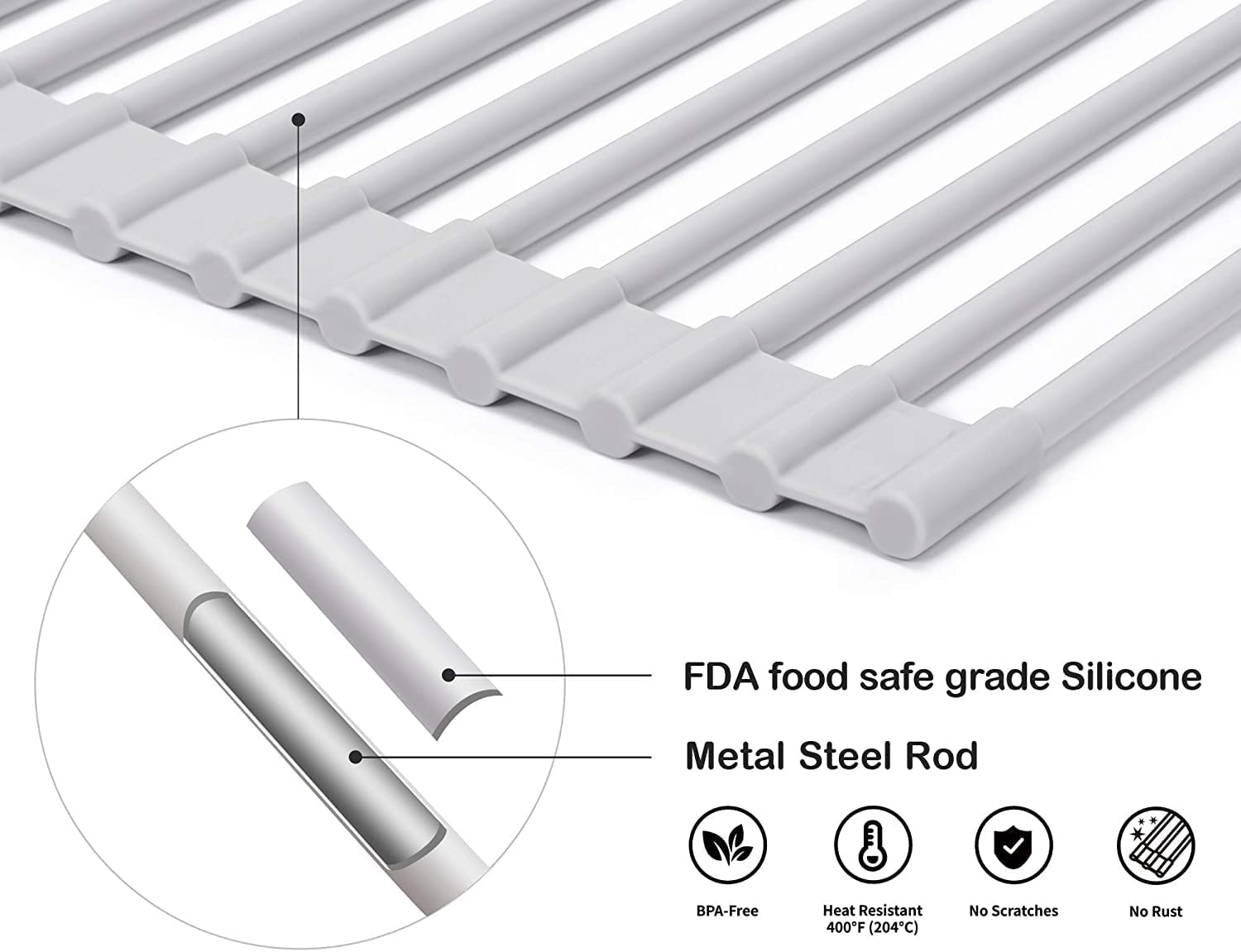 V178-84527-84527_4_BDy3PieTo-03 Over The Sink Multipurpose Roll-Up Dish Drying Rack (52 x 33 cm) - Image 4