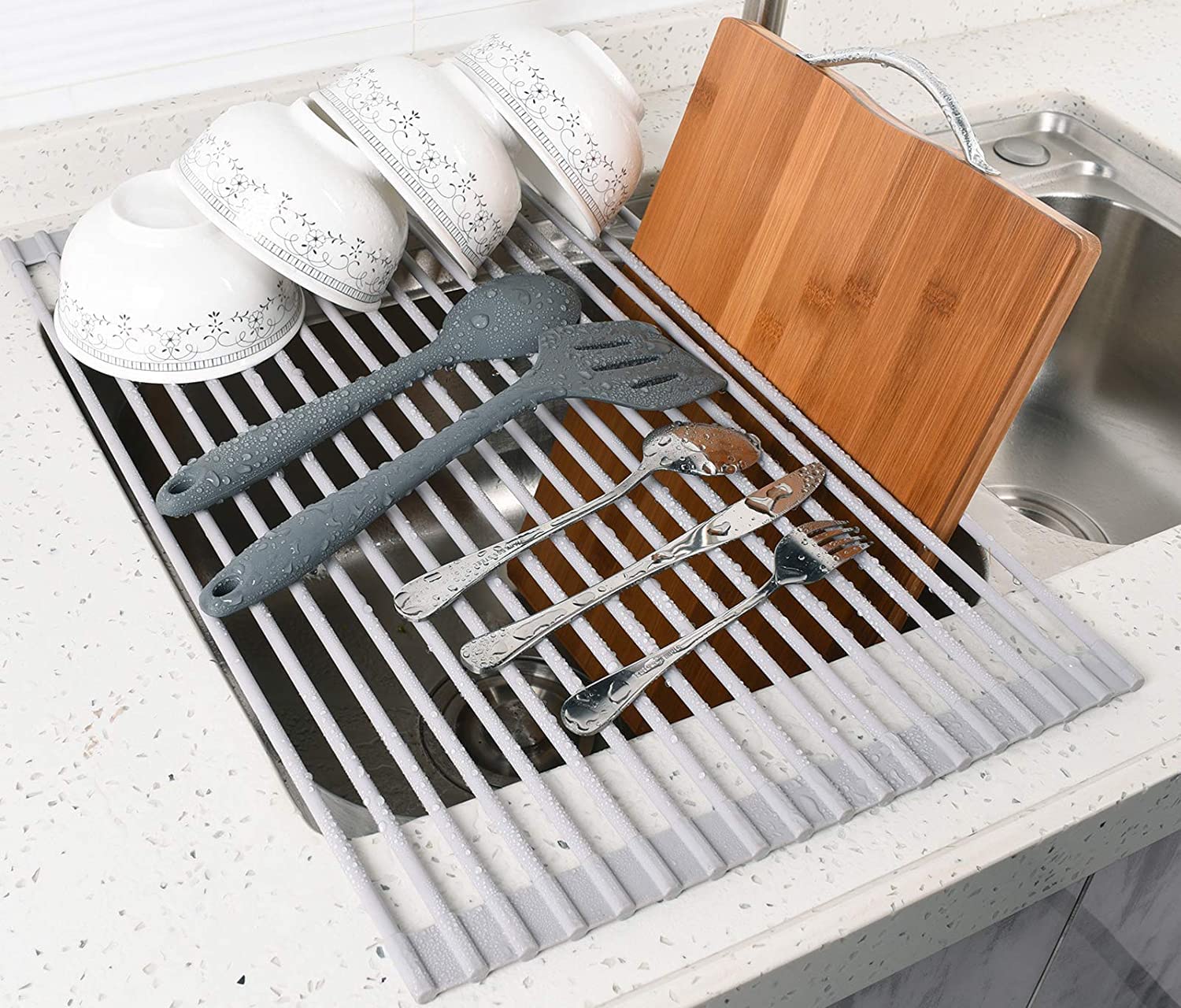 V178-84527-84527_5_6Xq2XluW_-04 Over The Sink Multipurpose Roll-Up Dish Drying Rack (52 x 33 cm) - Image 5