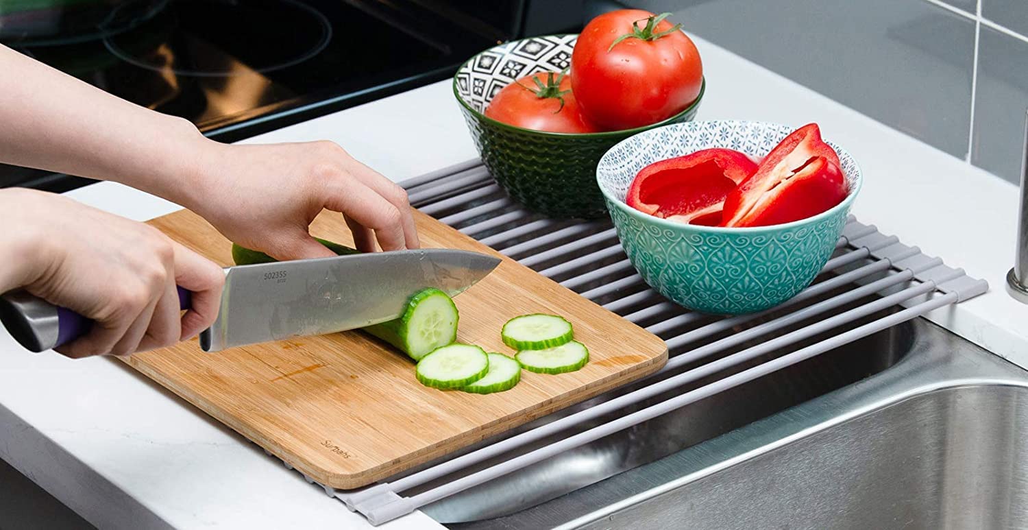 V178-84527-84527_6_kCbbHCvUo-05 Over The Sink Multipurpose Roll-Up Dish Drying Rack (52 x 33 cm) - Image 6