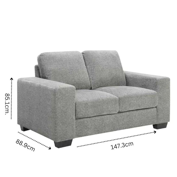 V195-MORGAN-2S-90528-01 Morgan 2 Seater Fabric Sofa Light Grey - Image 2