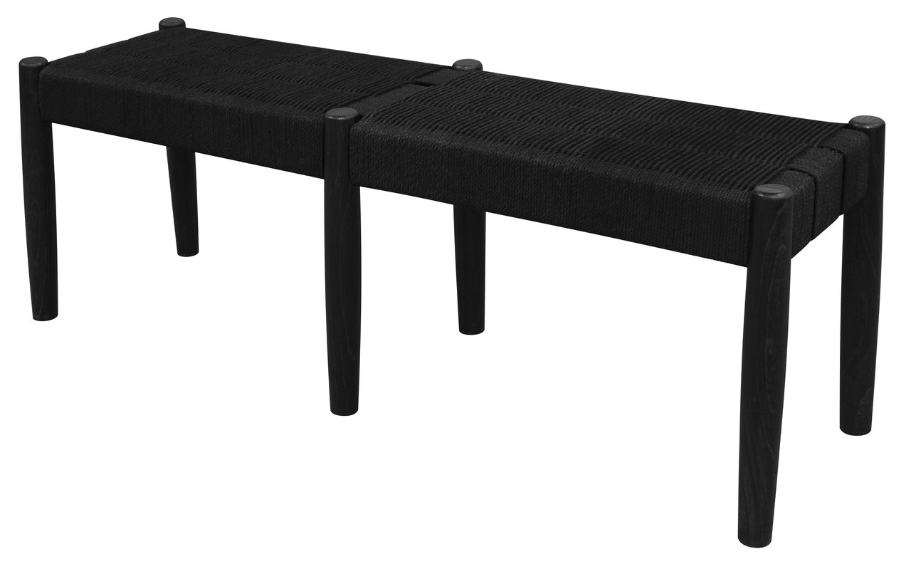 V199-BE125RTKLB-210518-01 Kelly Loom Oak Bench (Black) - Image 2