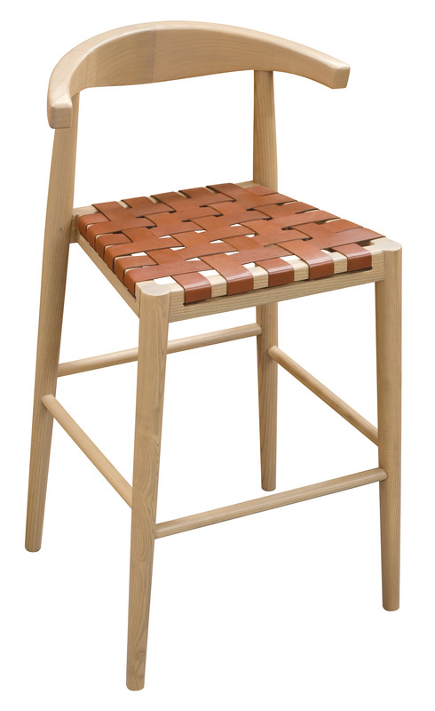 V199-BR091LHSFBNU-189627-01 Elliot Genuine Leather Barstool - Set of 2 (Natural) - Image 2