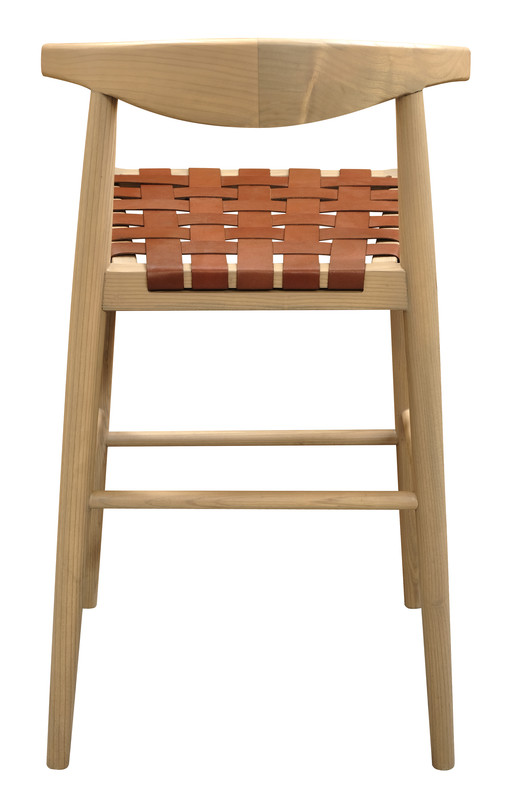 V199-BR091LHSFBNU-189627-03 Elliot Genuine Leather Barstool - Set of 2 (Natural) - Image 4