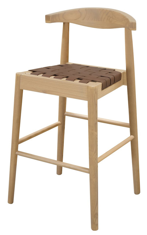 V199-BR091NKLHNU-210521-01 Elliot Leather Kitchen Counter Stool (Natural) - Image 2