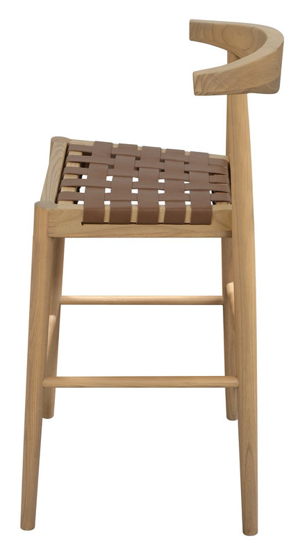V199-BR091NKLHNU-210521-02 Elliot Leather Kitchen Counter Stool (Natural) - Image 3