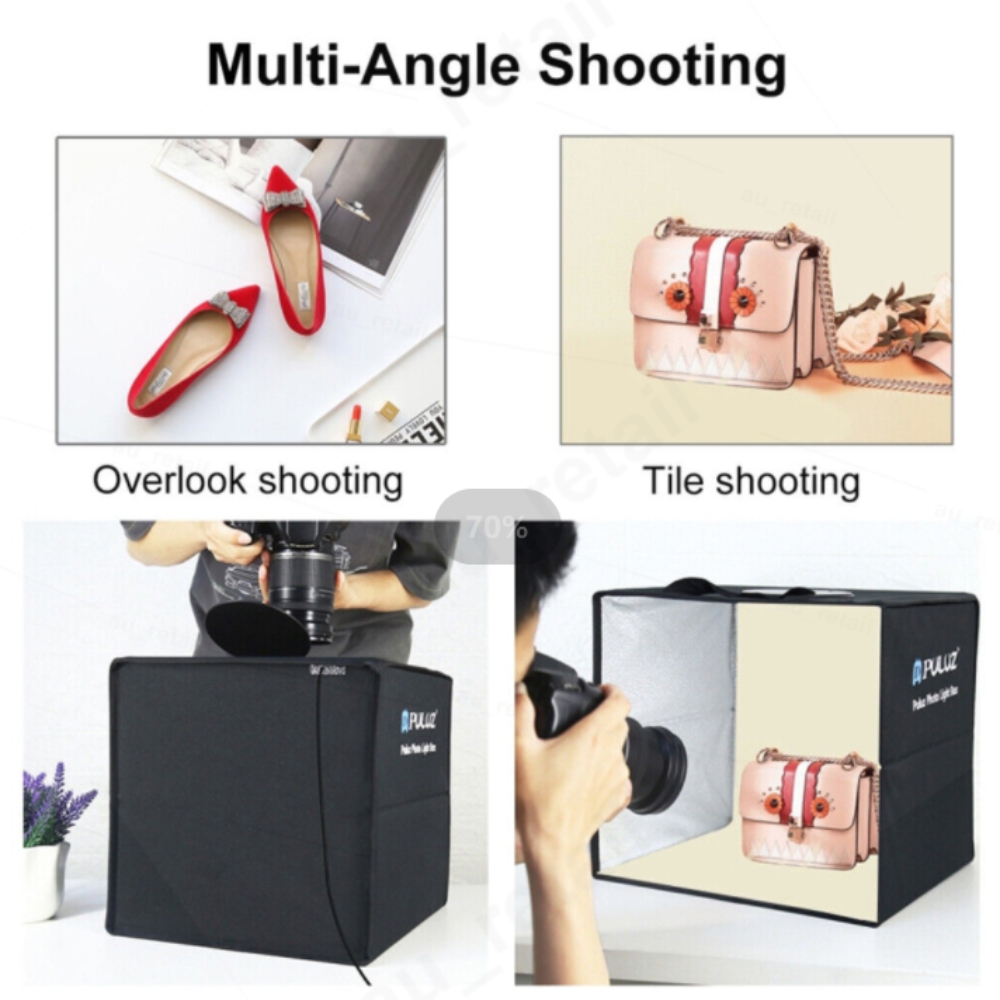 V201-ELYEWUBLETC007-67159-01 40CM Portable Photo Studio LED Light Tent Bar Cube Soft Box Room Photography - Image 2