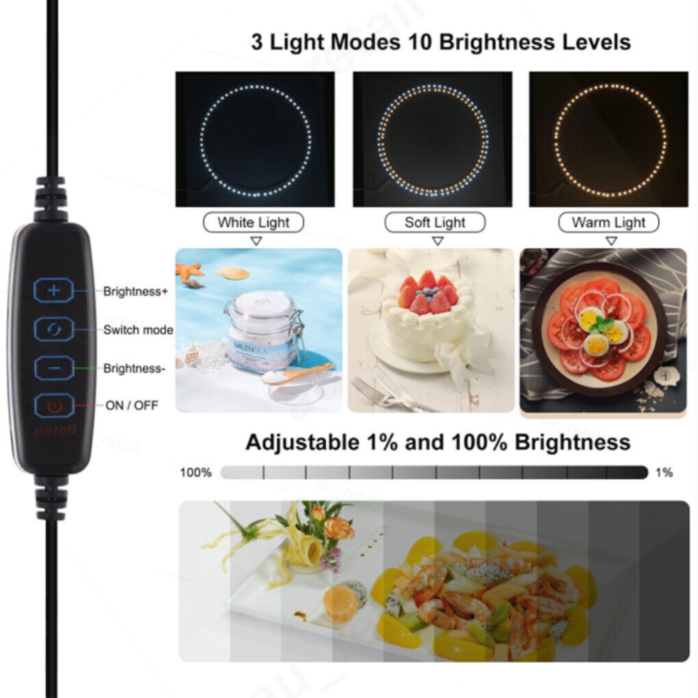 V201-ELYEWUBLETC007-67159-05 40CM Portable Photo Studio LED Light Tent Bar Cube Soft Box Room Photography - Image 6