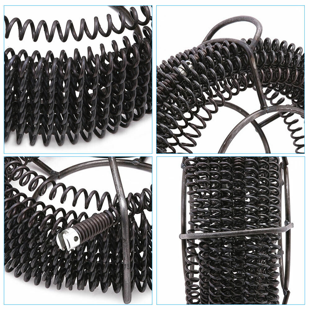V201-GAA1206BL8AU-84781-06 Plumber Drain Snake Pipe Metal Cleaner Pipeline Sewer 12M + 6 Drill Bit Tool DIY - Image 7