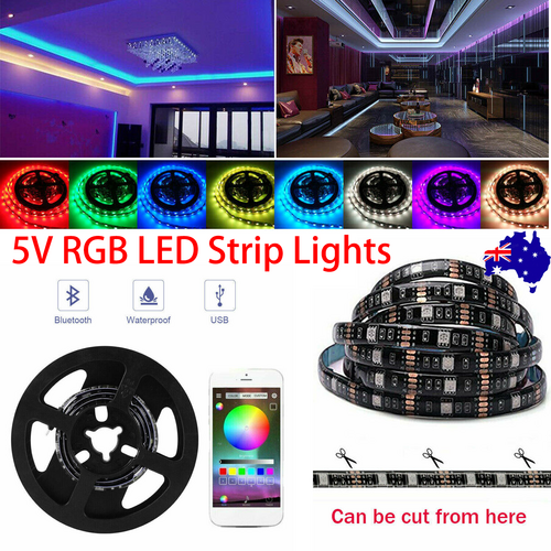 V201-W13049673-202504141831-00 5V RGB LED Strip Lights IP65 Waterproof 5050 5M 10M 20M 300 LEDs USB Bluetooth - Image 1