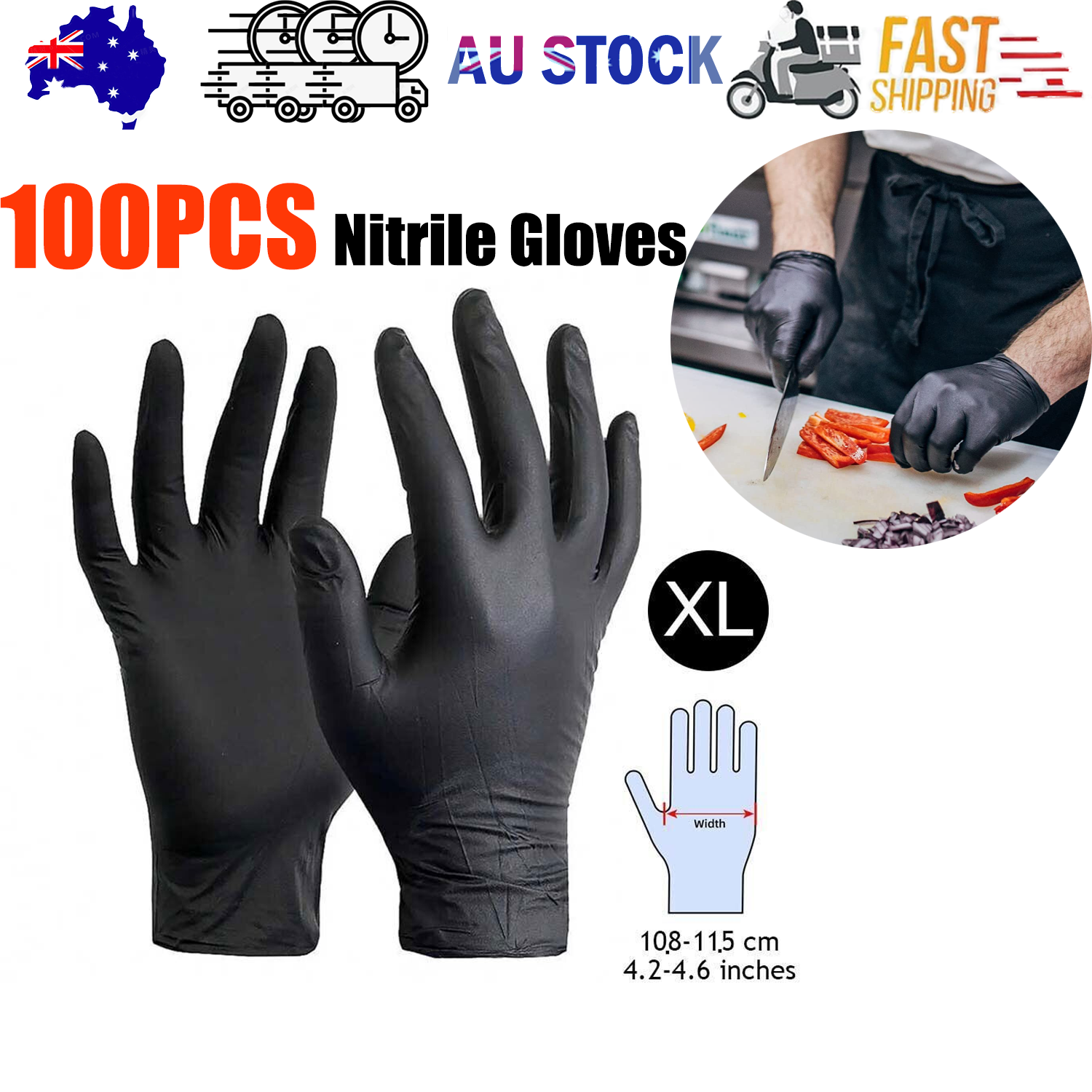 V201-W13213936-202505071529-00 6g Flexible Disposable Nitrile Gloves For Mechanic Work Food Prepa 100pcs XL - Image 1